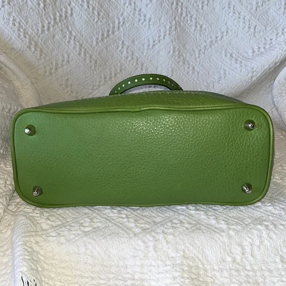 Coach Spring Green Leather Satchel Bag - Picture 9 of 13